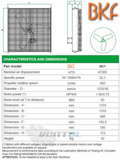  BKF-50-1 - описание, технические характеристики, графики