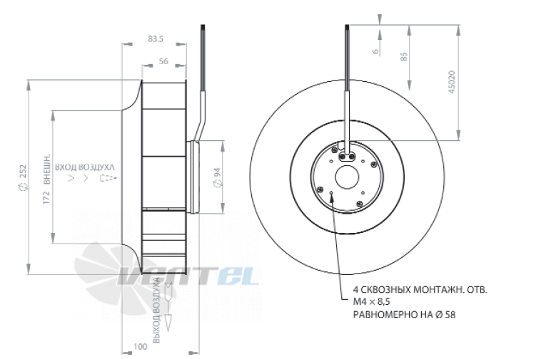 NMB 250R100D05 - описание, технические характеристики, графики