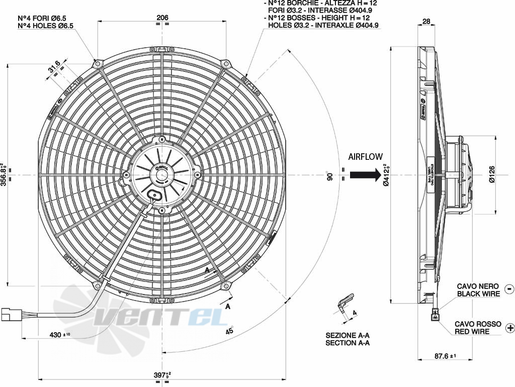 Spal (Италия) VA18AP70LL41A - описание, технические характеристики, графики