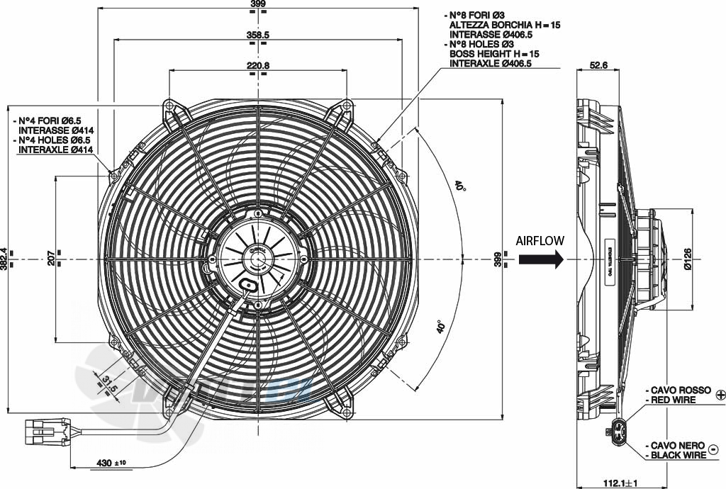 Spal (Италия) VA33AP91LL65A - описание, технические характеристики, графики