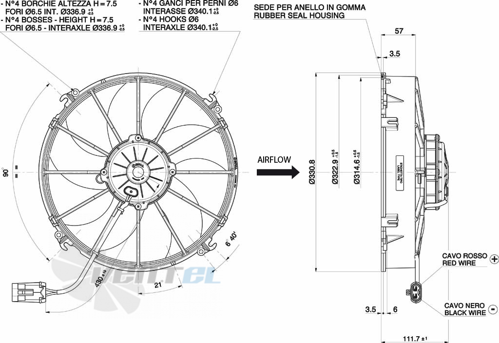 Spal (Италия) VA01AP90LL66A - описание, технические характеристики, графики