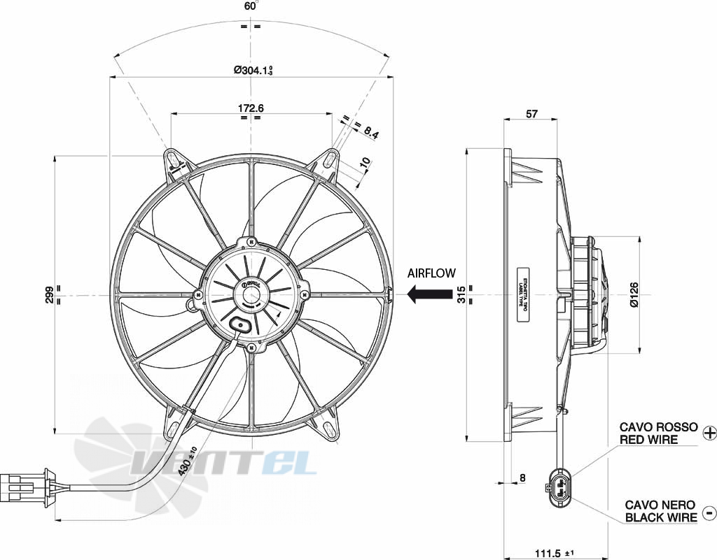 Spal (Италия) VA03AP90LL88S - описание, технические характеристики, графики