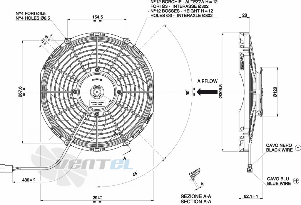 Spal (Италия) VA09AP50C54S - описание, технические характеристики, графики