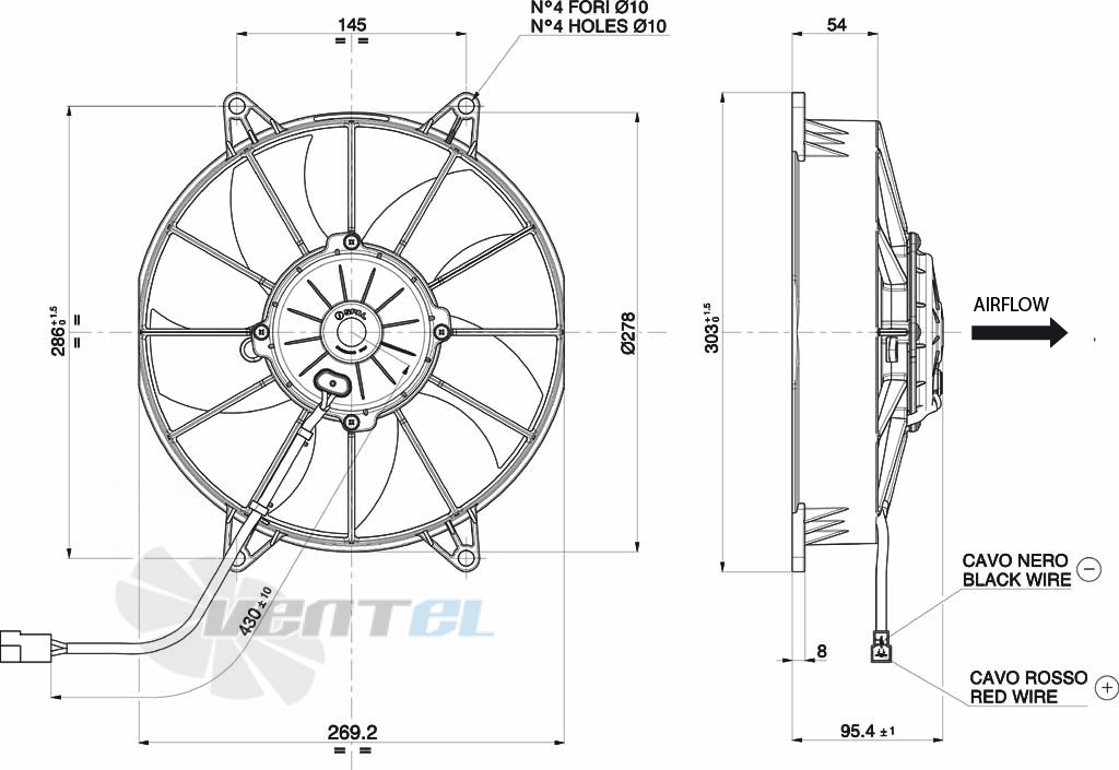 Spal (Италия) VA15AP70LL51A - описание, технические характеристики, графики