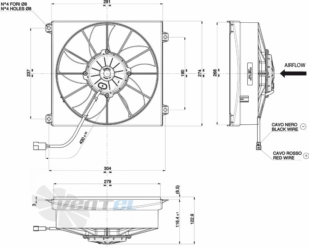 Spal (Италия) VA17AP70LL51S - описание, технические характеристики, графики