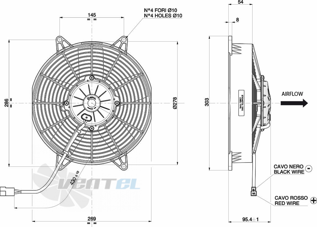 Spal (Италия) VA53AP70LL39A - описание, технические характеристики, графики