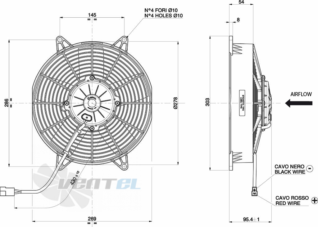 Spal (Италия) VA53AP70LL39S - описание, технические характеристики, графики