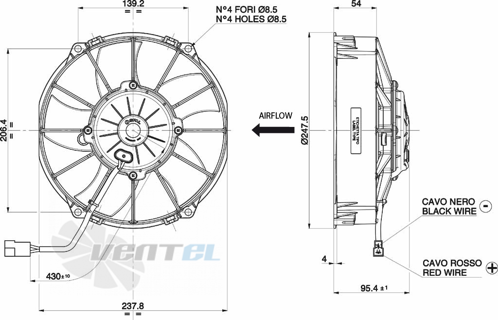 Spal (Италия) VA02AP70LL52S - описание, технические характеристики, графики