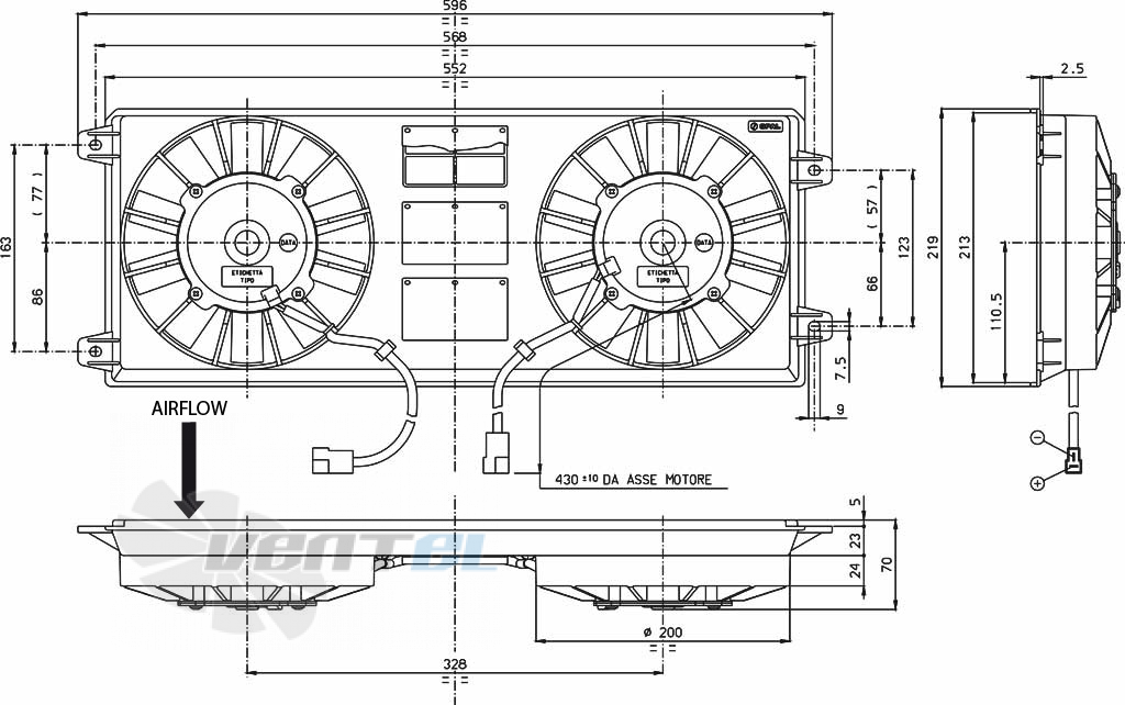 Spal (Италия) 2VA14AP11C34A - описание, технические характеристики, графики