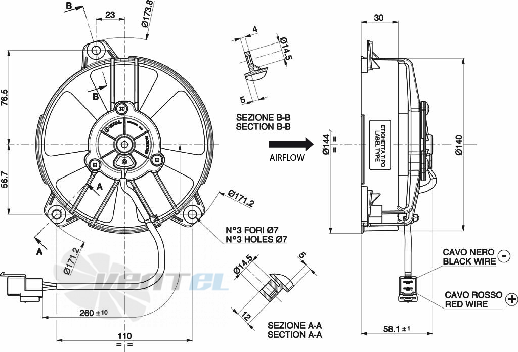 Spal (Италия) VA31A10246A - описание, технические характеристики, графики