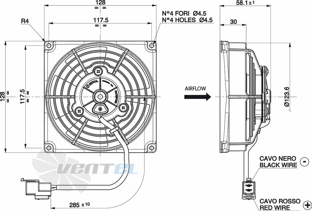 Spal (Италия) VA69AA10087A - описание, технические характеристики, графики