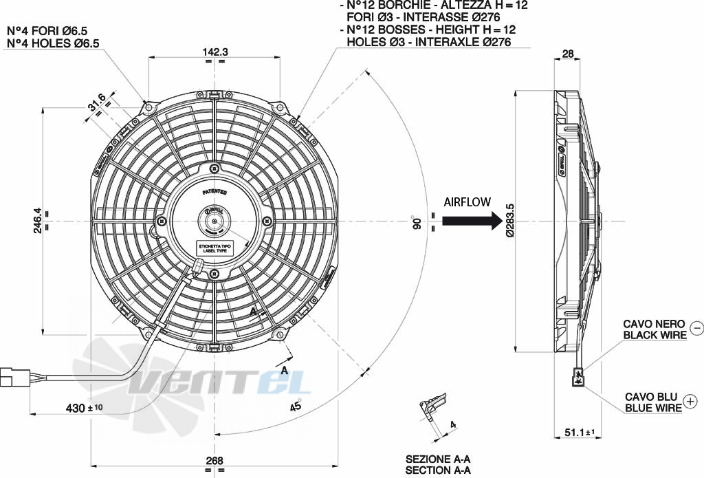 Spal (Италия) VA11BP12C29A - описание, технические характеристики, графики