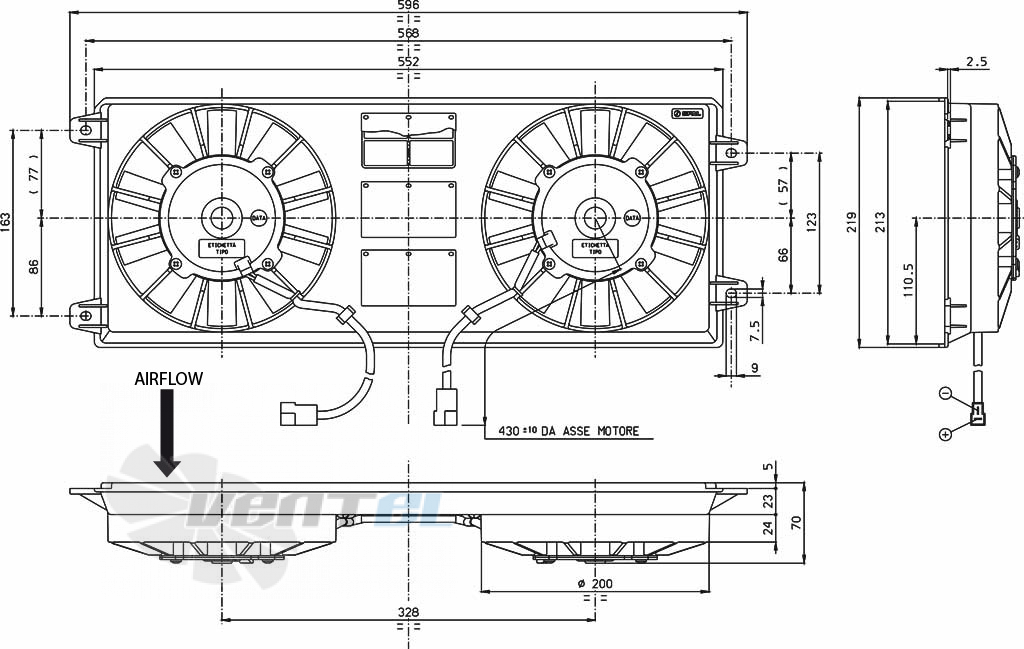 Spal (Италия) 2VA14BP7C34A - описание, технические характеристики, графики