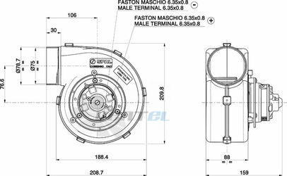 Spal (Италия) 001A4601D - описание, технические характеристики, графики