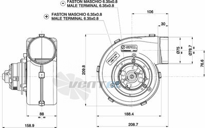 Spal (Италия) 001A5301S - описание, технические характеристики, графики