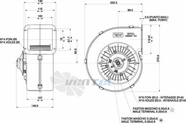 Spal (Италия) 004A4128S - описание, технические характеристики, графики