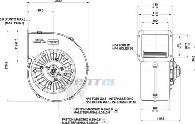 Spal (Италия) 004A4228D - описание, технические характеристики, графики