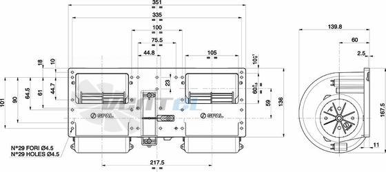 Spal (Италия) 006A4022 - описание, технические характеристики, графики