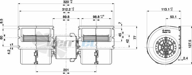 Spal (Италия) 008A4002 - описание, технические характеристики, графики