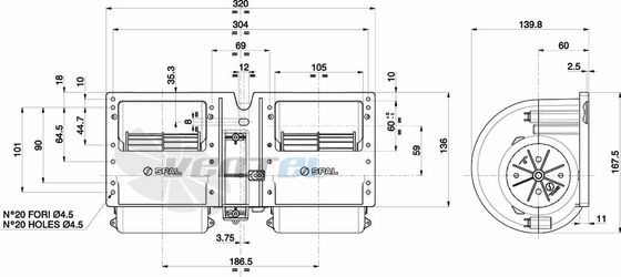 Spal (Италия) 011A4022 - описание, технические характеристики, графики