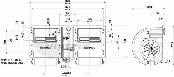 Spal (Италия) 011A5422 - описание, технические характеристики, графики