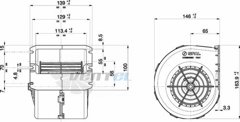 Spal (Италия) 009B7074D - описание, технические характеристики, графики