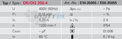 Rosenberg DQ 350-4 - описание, технические характеристики, графики