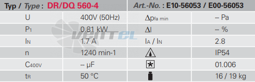 Rosenberg DQ 560-4 - описание, технические характеристики, графики