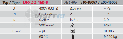 Rosenberg DQ 450-6 - описание, технические характеристики, графики