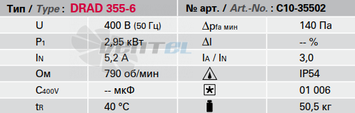 Rosenberg DRAD 355-6 - описание, технические характеристики, графики