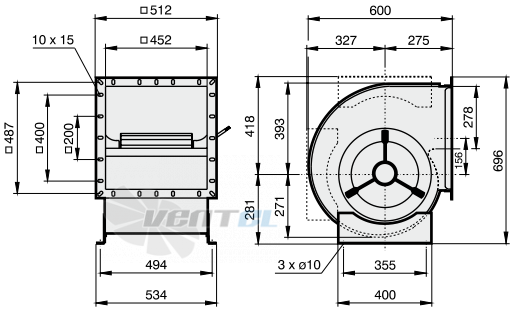 Rosenberg DRAD 355-4 K - описание, технические характеристики, графики