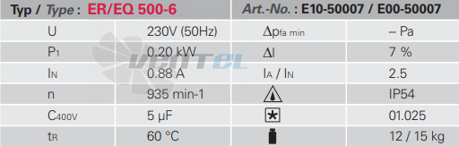 Rosenberg EQ 500-6 - описание, технические характеристики, графики