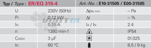 Rosenberg EQ 315-4 - описание, технические характеристики, графики