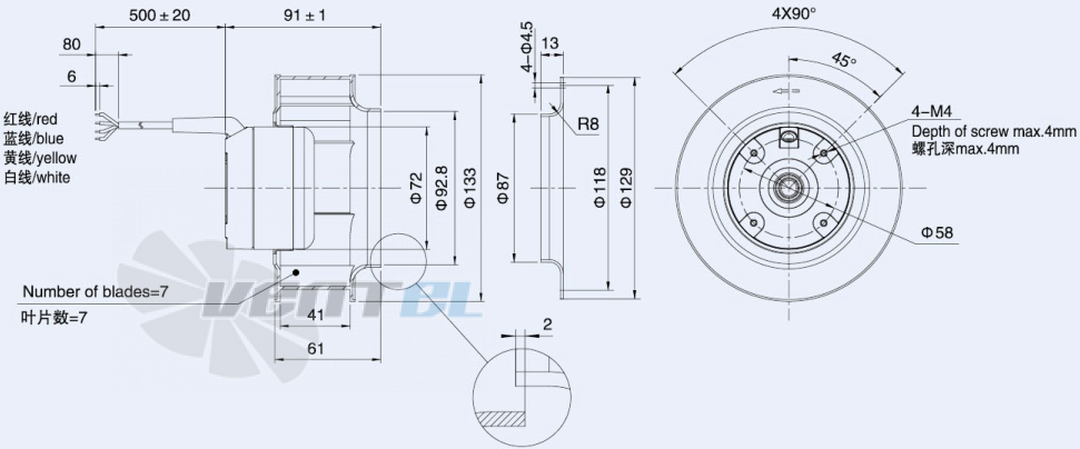 Weiguang DC072-14B3G01-B133-41P1-02 - описание, технические характеристики, графики