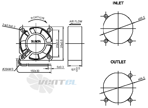 Sunon MC25100V1-000U-A99 - описание, технические характеристики, графики