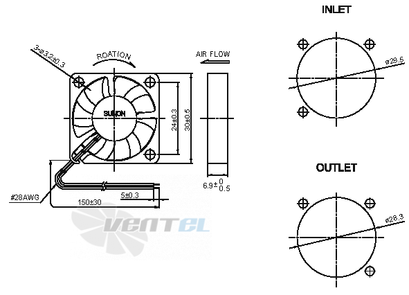 Sunon MC30060V1-000U-A99 - описание, технические характеристики, графики