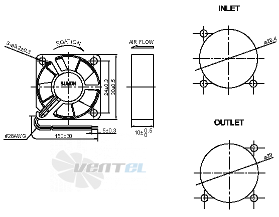 Sunon MC30100V1-000U-A99 - описание, технические характеристики, графики