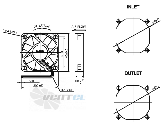 Sunon ME45100V1-000U-A99 - описание, технические характеристики, графики