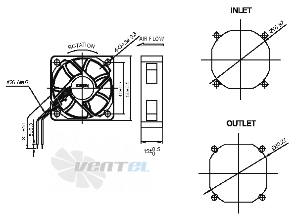 Sunon HA50151V4-000U-999 - описание, технические характеристики, графики