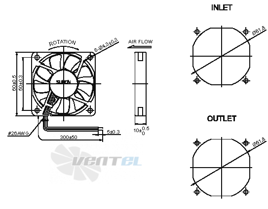 Sunon MB60101V1-000U-A99 - описание, технические характеристики, графики