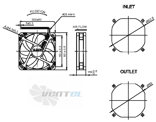 Sunon HA60151V4-000U-999 - описание, технические характеристики, графики