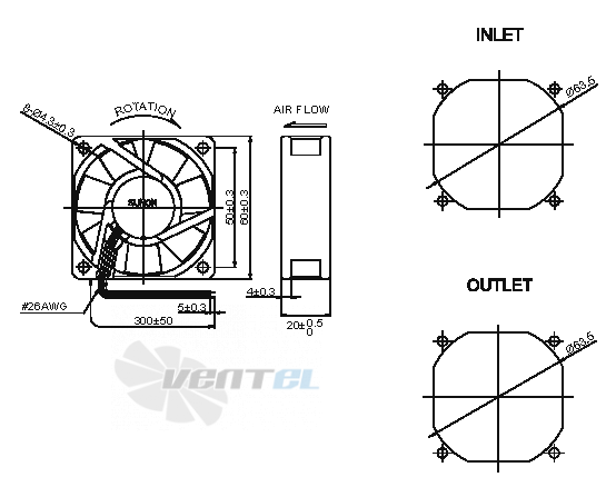 Sunon PE60201BX-000U-A99 - описание, технические характеристики, графики