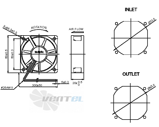 Sunon MB60201VX-000U-A99 - описание, технические характеристики, графики