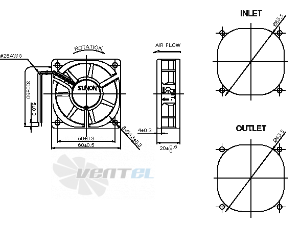 Sunon EE60201B1-000U-999 - описание, технические характеристики, графики