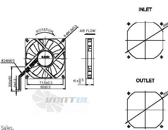 Sunon EE80152S3-000U-999 - описание, технические характеристики, графики