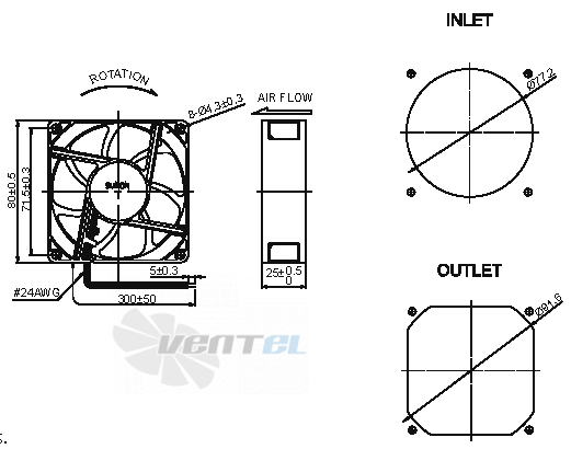 Sunon PF80201V1-000U-A99 - описание, технические характеристики, графики