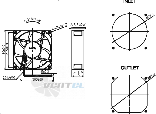 Sunon PF80251V1-000U-A99 - описание, технические характеристики, графики