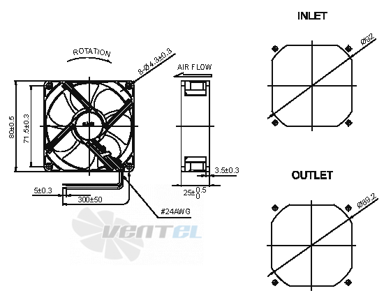 Sunon HA80251V4-000U-999 - описание, технические характеристики, графики