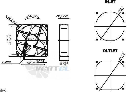 Sunon ME92251VX-000U-A99 - описание, технические характеристики, графики