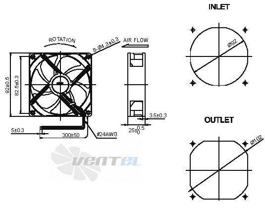 Sunon HA92251V4-000U-999 - описание, технические характеристики, графики